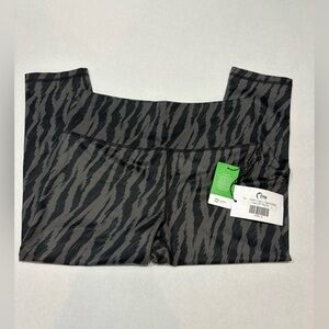 Zyia gray stretch Light N Tight high rise RC capri leggings 20” size 12 NWT